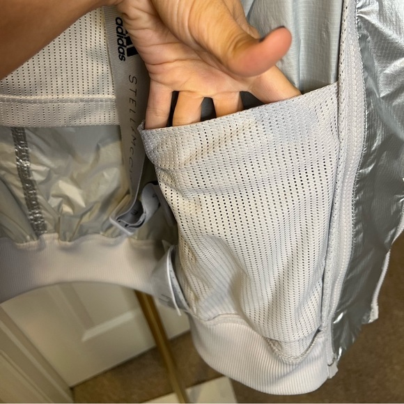 Stella McCartney x Adidas Metallic Zip front running bomber jacket - Picture 11 of 15